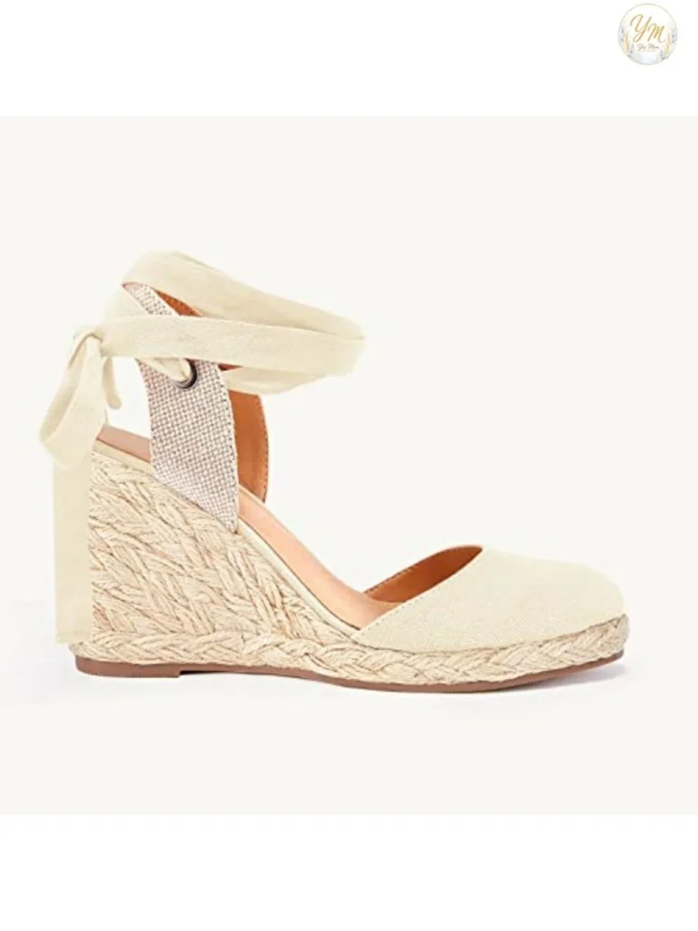 Women's Lace Up Espadrille Wedge Sandals Platform Closed Toe Slingback Heels